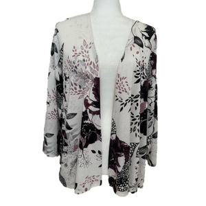 Chico’s Easywear Open Front Cardigan Sweater Floral